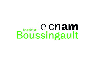 Logo de l'Institut Boussingault du Cnam, affichant le texte 'Institut Boussingault' en vert et 'le cnam' en noir, symbolisant l'alliance entre l'expertise scientifique et technique de l'institut et l'excellence académique du Conservatoire national des arts et métiers
